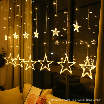 Luces navideñas modernas LED de vacaciones Iluminación de cadena LED de estrella para decoración de fiesta de guirnalda de boda de vacaciones